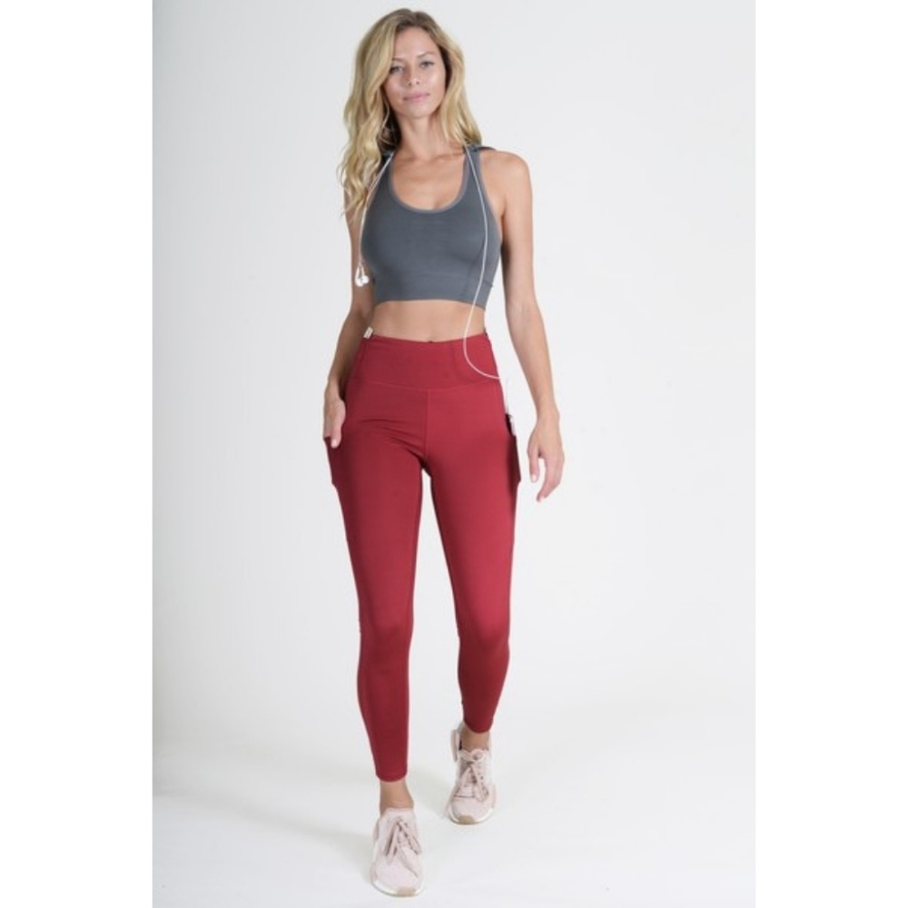 Women's High Waist Tech Pocket Workout Leggings BR - Picture 5 of 8